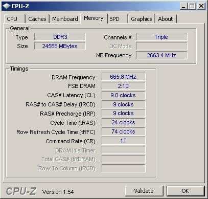 三通道DDR3内存，总容量24GB